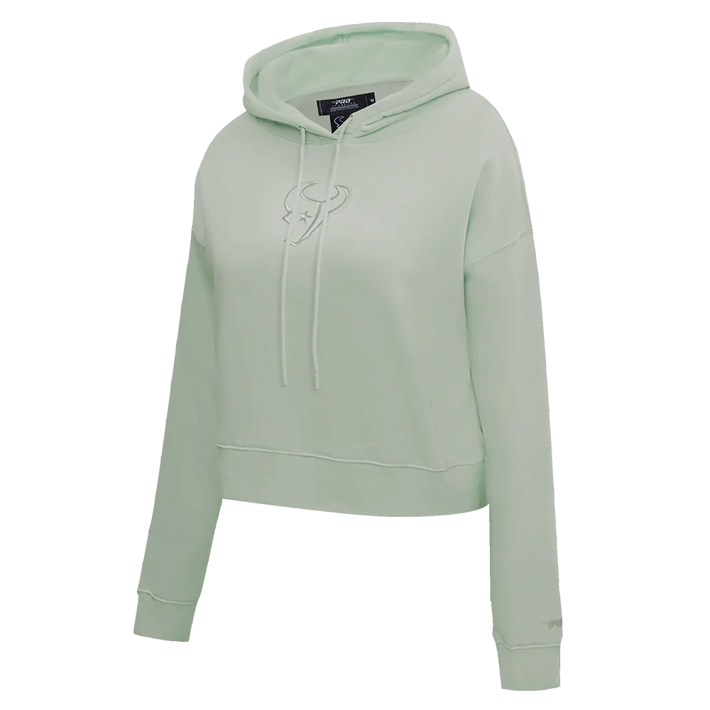 NFL HOUSTON TEXANS NEUTRAL WOMEN'S CROPPED PULLOVER HOODIE (EGGSHELL) - Image 18