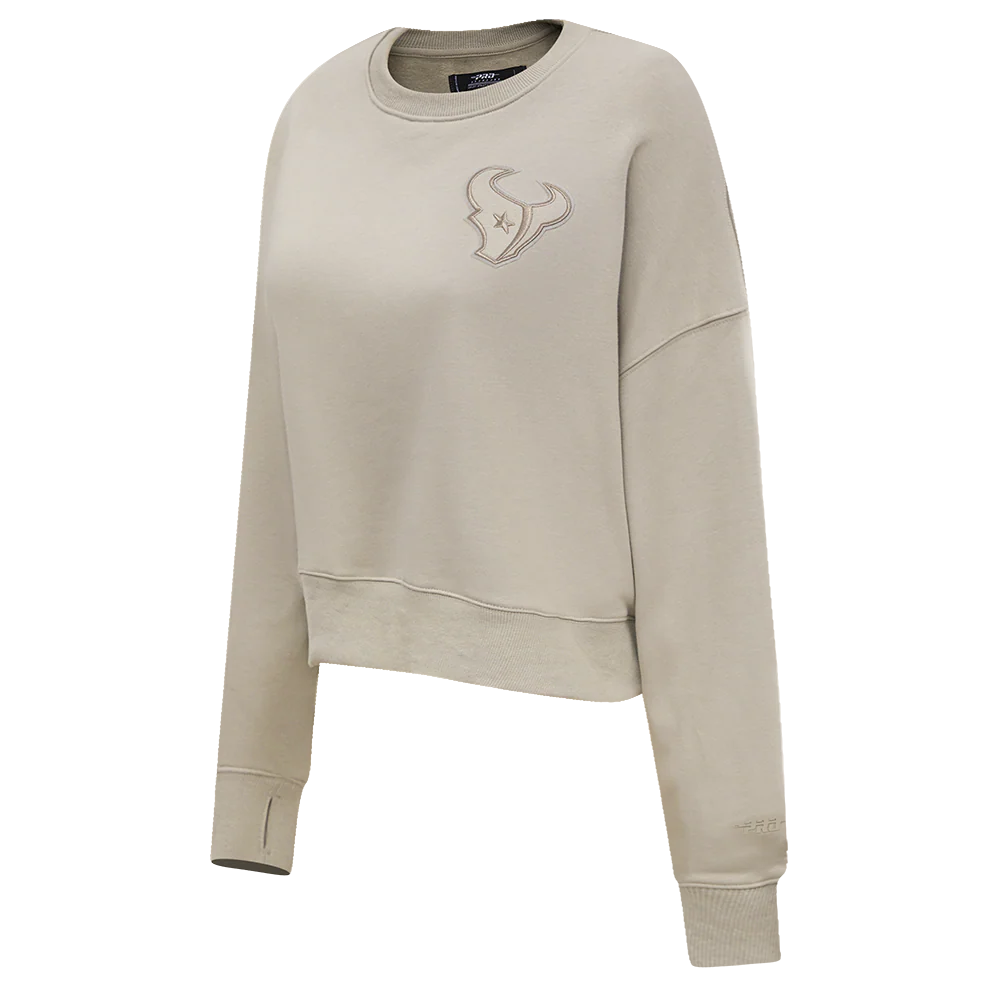 NFL HOUSTON TEXANS NEUTRAL WOMEN'S CREWNECK (TAUPE) - Image 2
