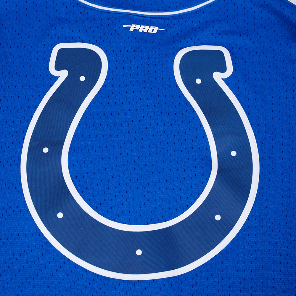NFL INDIANAPOLIS COLTS SCRIPT TAIL MEN'S MESH BUTTON DOWN SHIRT (ROYAL BLUE) - Image 8