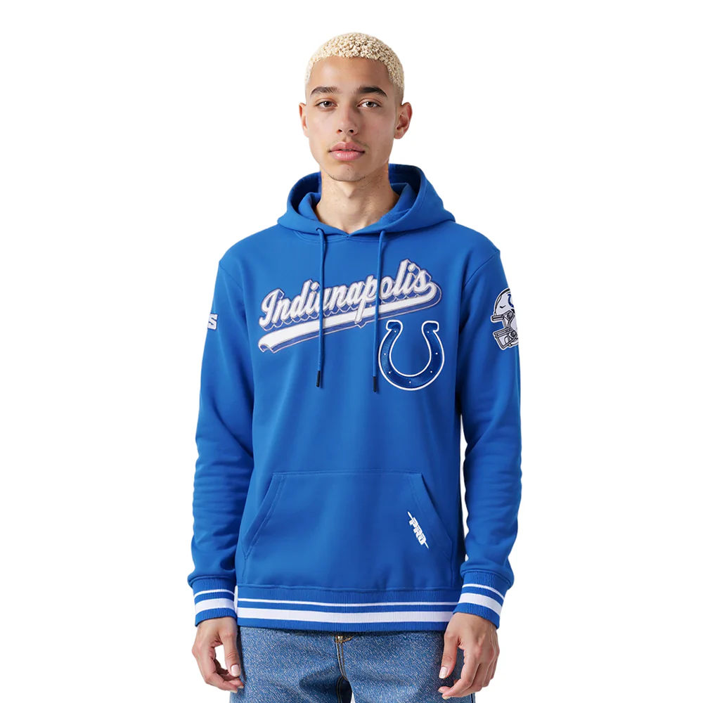 NFL INDIANAPOLIS COLTS SCRIPT TAIL MEN'S RIB FLC PO HOODIE (ROYAL BLUE) - Image 11