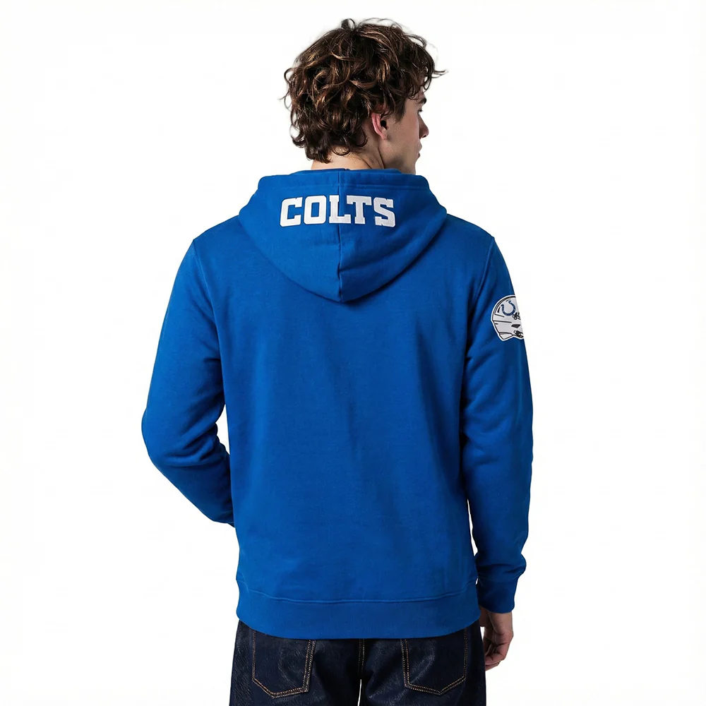 NFL INDIANAPOLIS COLTS OLD ENGLISH MEN'S PO HOODIE (ROYAL BLUE) - Image 2