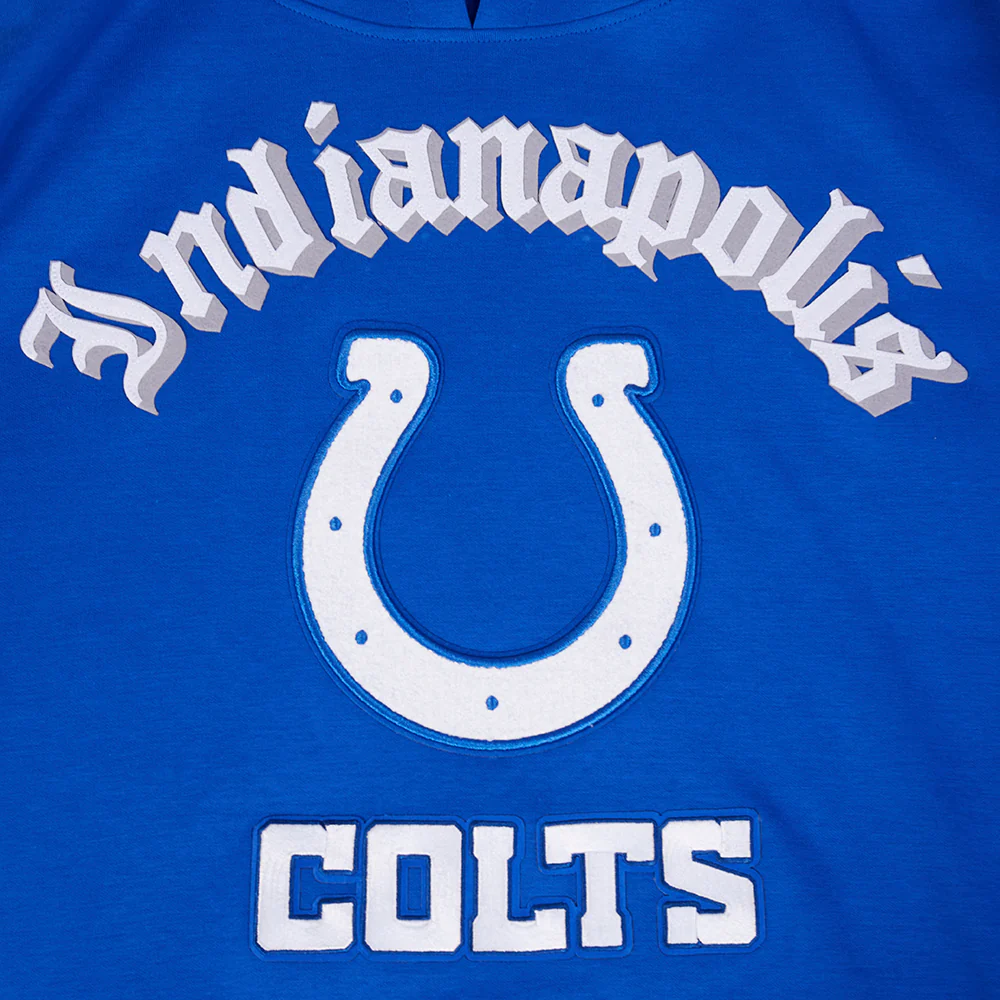 NFL INDIANAPOLIS COLTS OLD ENGLISH MEN'S PO HOODIE (ROYAL BLUE) - Image 7