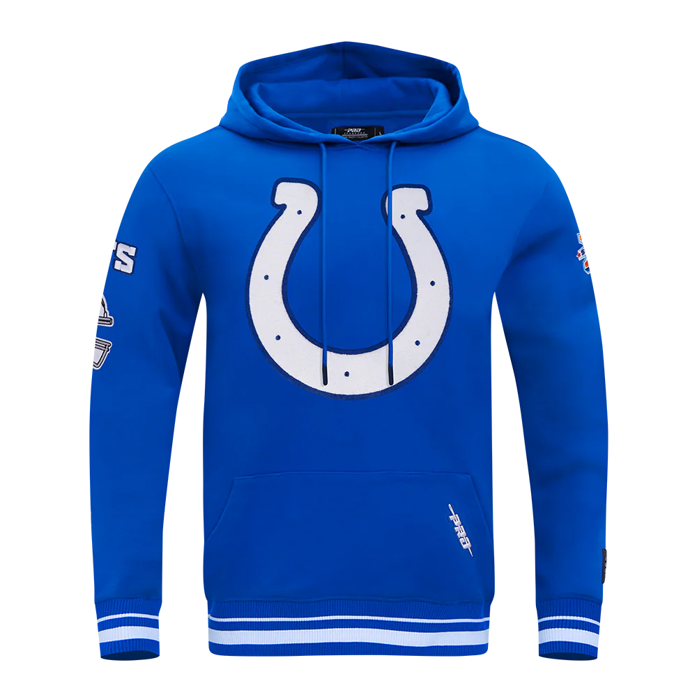 NFL INDIANAPOLIS COLTS MASHUP MEN'S RIB PO HOODIE (ROYAL BLUE)