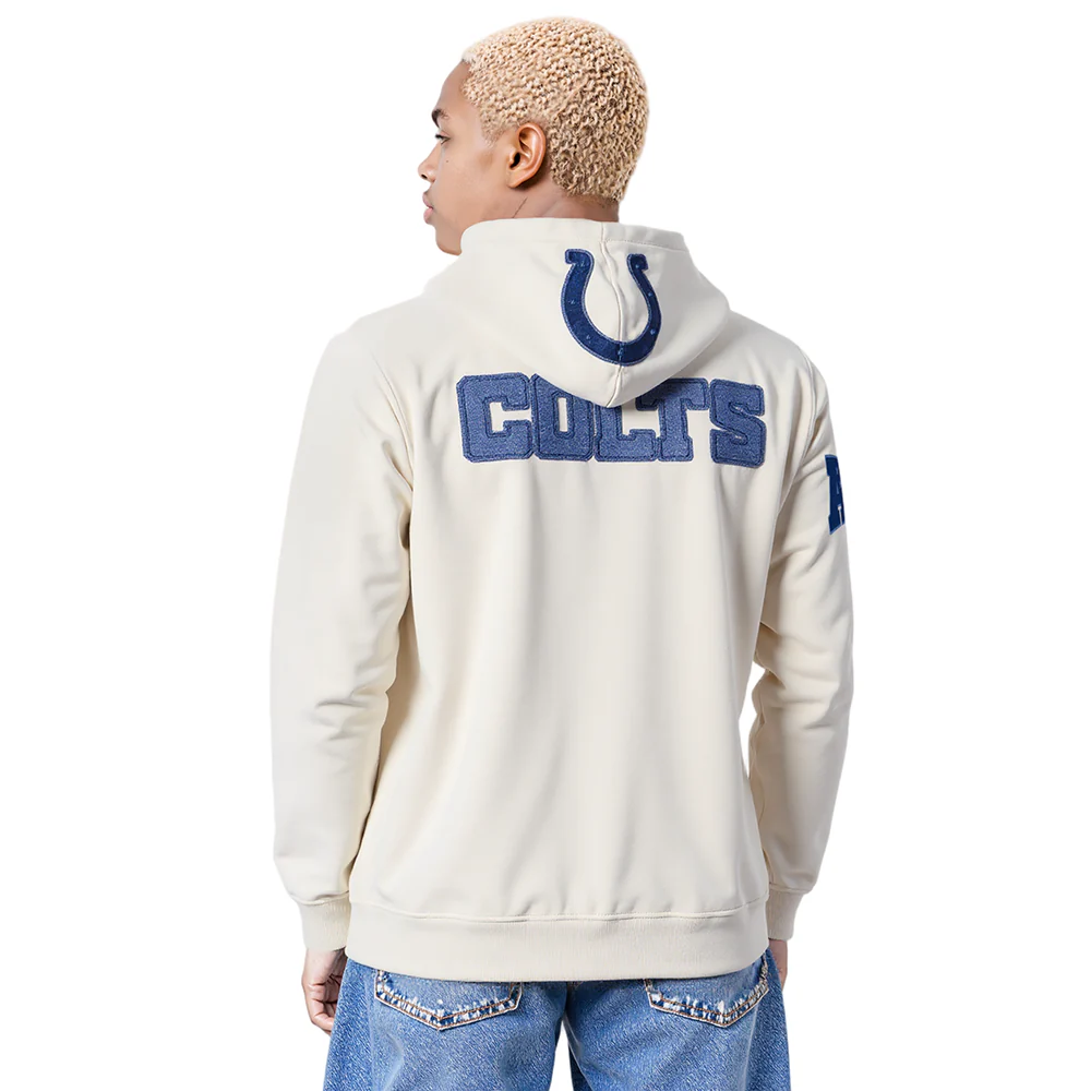 NFL INDIANAPOLIS COLTS VARSITY BLUES MEN'S FLC PO HOODIE (LINEN) - Image 2