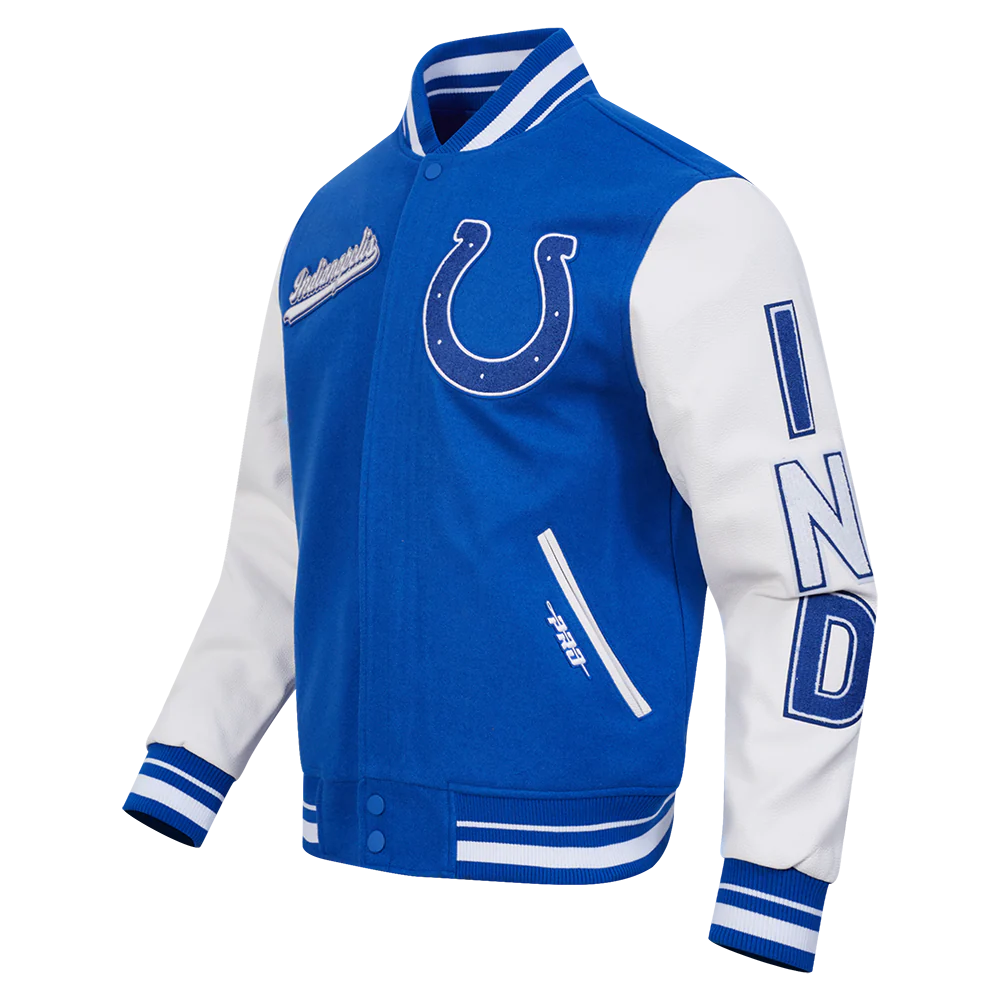 NFL INDIANAPOLIS COLTS SCRIPT TAIL MEN'S RIB WOOL VARSITY (ROYAL BLUE/WHITE) - Image 12
