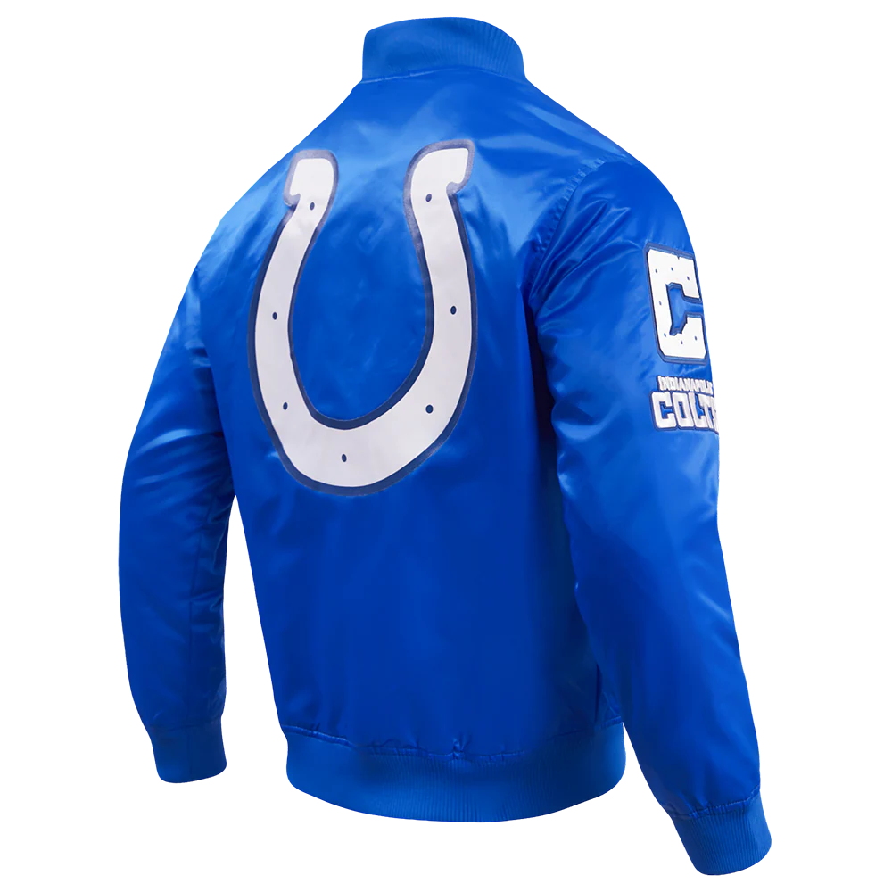 NFL INDIANAPULLOVERLIS COLTS BIG LOGO MEN'S SATIN JACKET (ROYAL BLUE) - Image 3