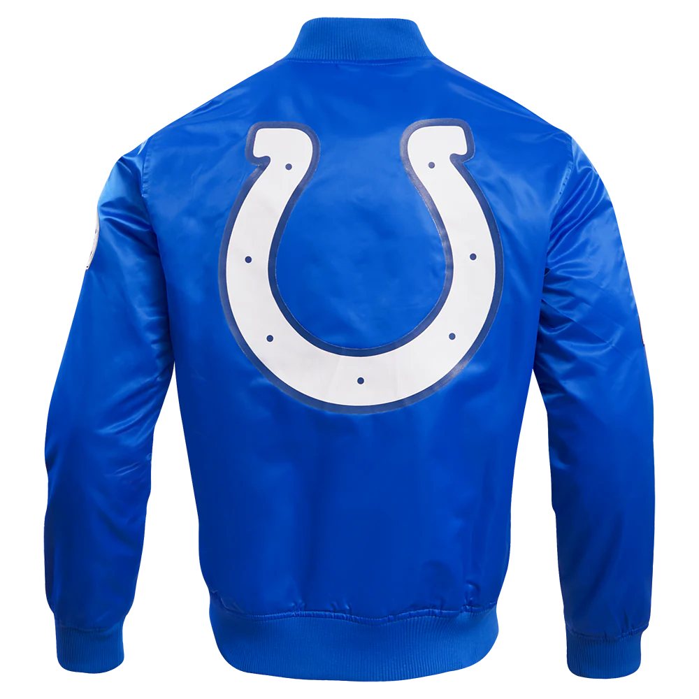 NFL INDIANAPULLOVERLIS COLTS BIG LOGO MEN'S SATIN JACKET (ROYAL BLUE) - Image 4