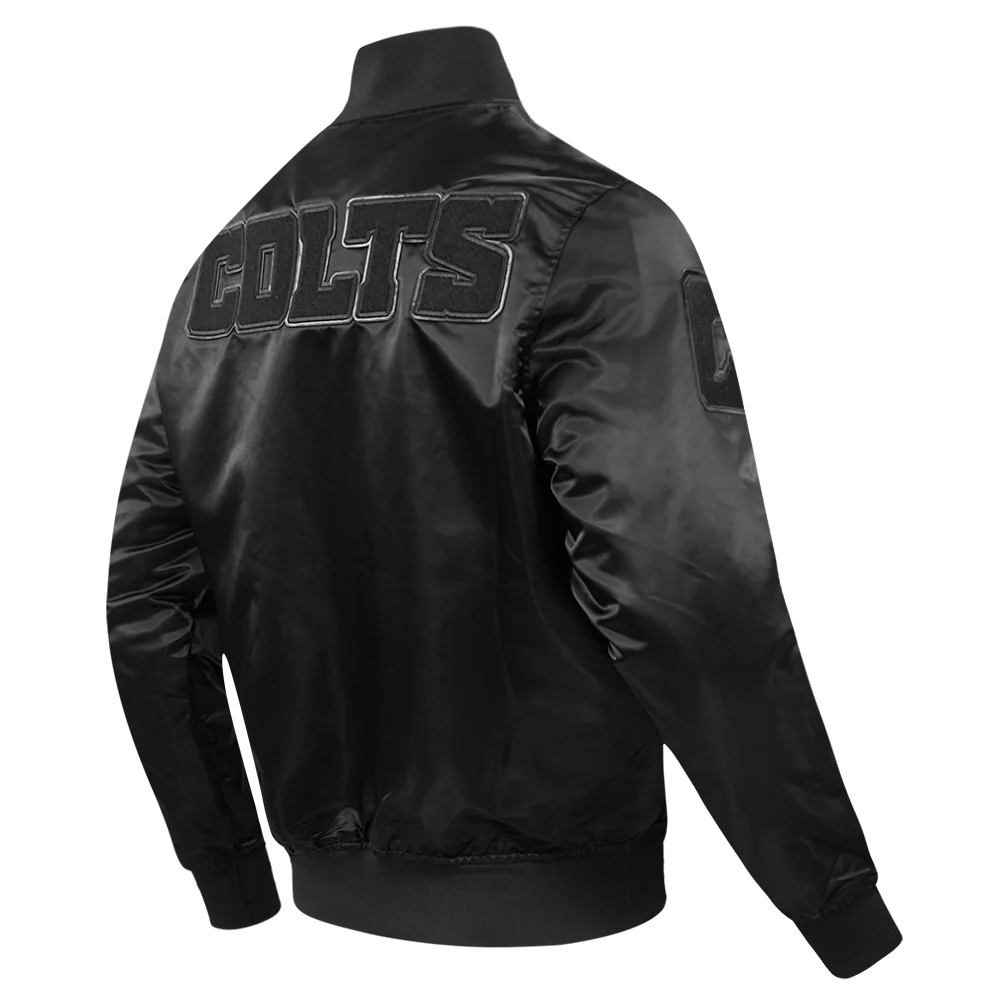 NFL INDIANAPOLIS COLTS TRIPLE BLACK SATIN JACKET (TRIPLE BLACK) - Image 4