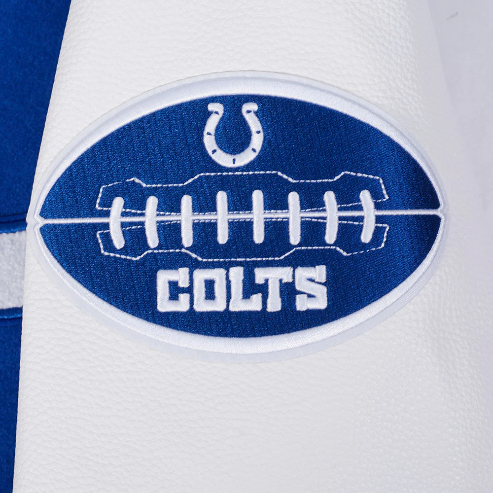 NFL INDIANAPOLIS COLTS OLD ENGLISH MEN'S RIB WOOL VARSITY JACKET (ROYAL BLUE/WHITE) - Image 6