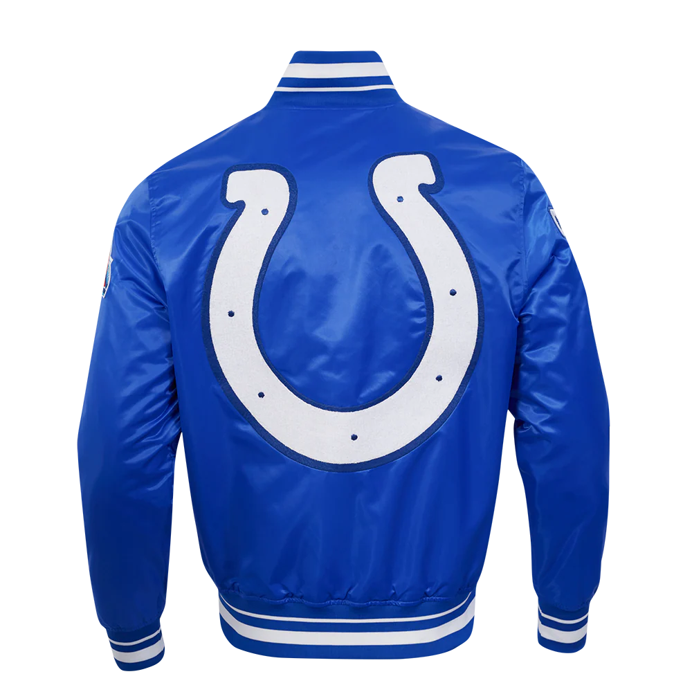 NFL INDIANAPOLIS COLTS MASHUP MEN'S RIB SATIN JACKET (ROYAL BLUE) - Image 3