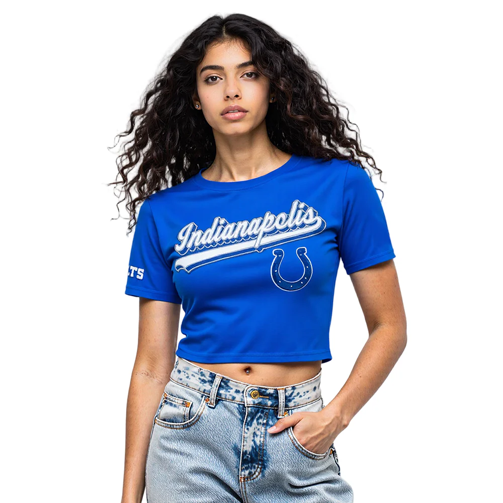 NFL INDIANAPOLIS COLTS SCRIPT TAIL WOMEN'S SJ BOXY TEE (ROYAL BLUE) - Image 9