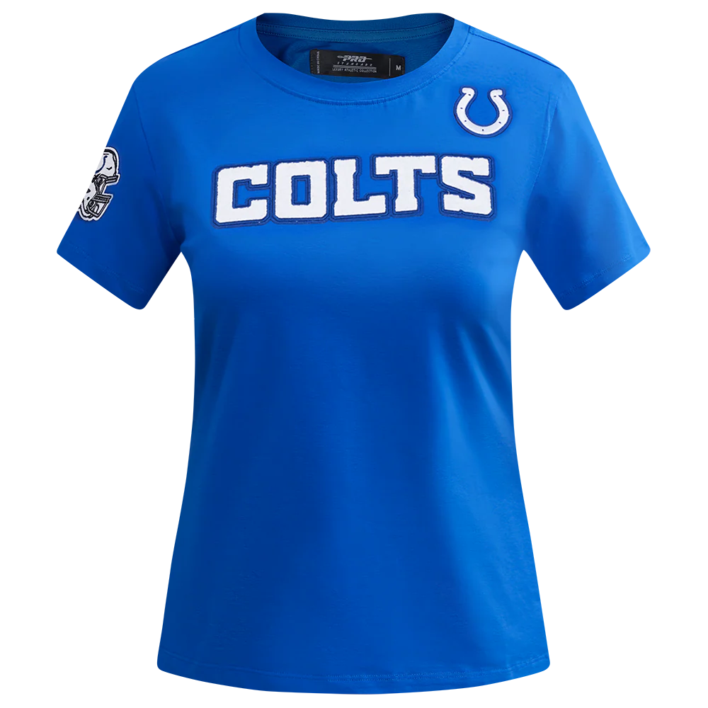 NFL INDIANAPOLIS COLTS CLASSIC SHORT SLEEVE WOMEN'S SINGLE JERSEY SLIM FIT TEE (ROYAL BLUE)