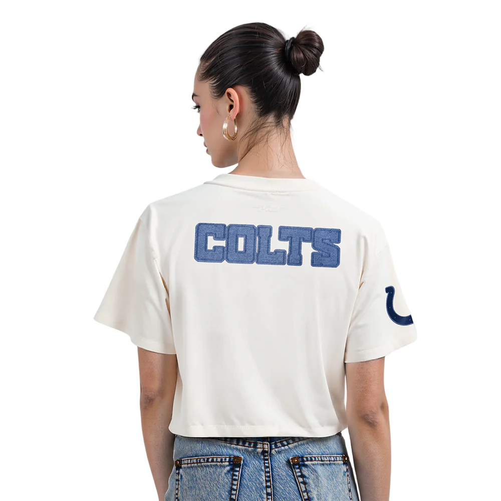 NFL INDIANAPOLIS COLTS VARSITY BLUES WOMEN'S SJ BOXY TEE (LINEN) - Image 2