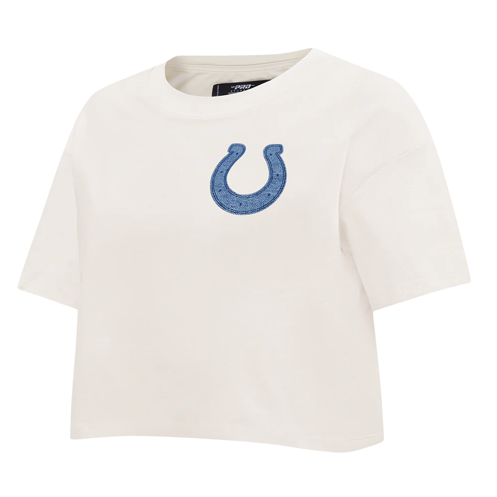 NFL INDIANAPOLIS COLTS VARSITY BLUES WOMEN'S SJ BOXY TEE (LINEN) - Image 4