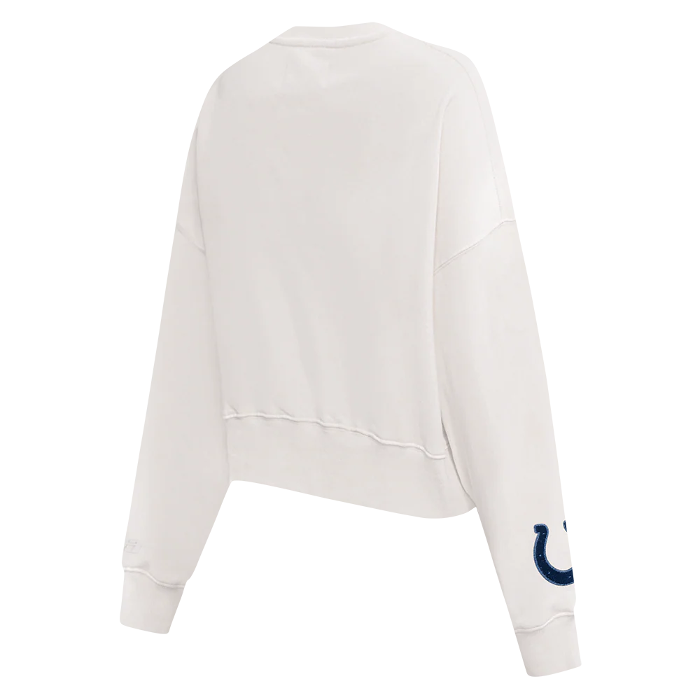 NFL INDIANAPOLIS COLTS VARSITY BLUES WOMEN'S FLC CREWNECK (LINEN) - Image 13