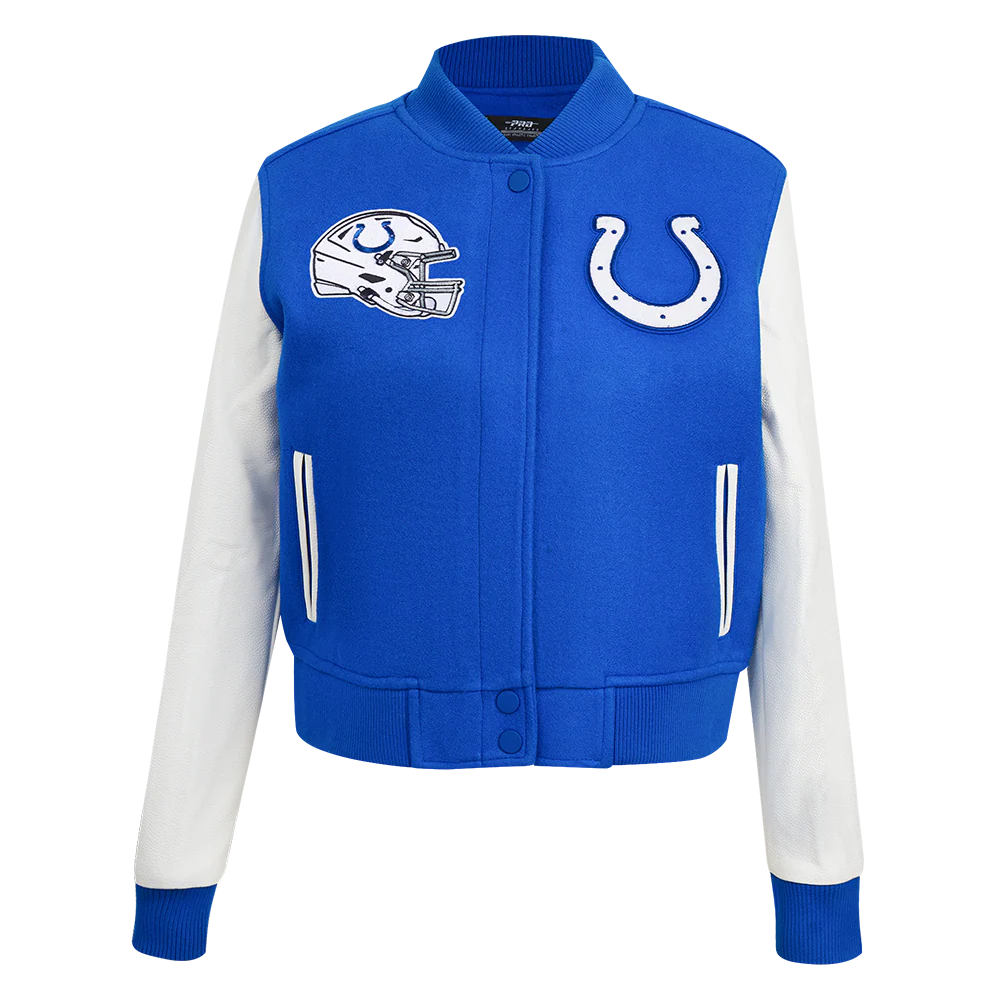 NFL INDIANAPOLIS COLTS CLASSIC WOMEN'S WOOL VARSITY JACKET (ROYAL BLUE/WHITE)