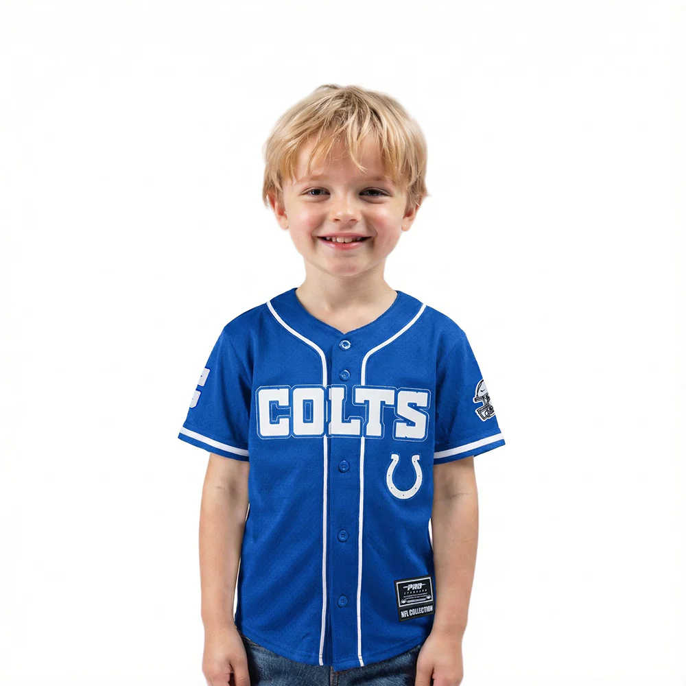 NFL INDIANAPOLIS COLTS CLASSIC TODDLER BOY'S MESH BUTTON DOWN SHIRT (ROYAL BLUE)