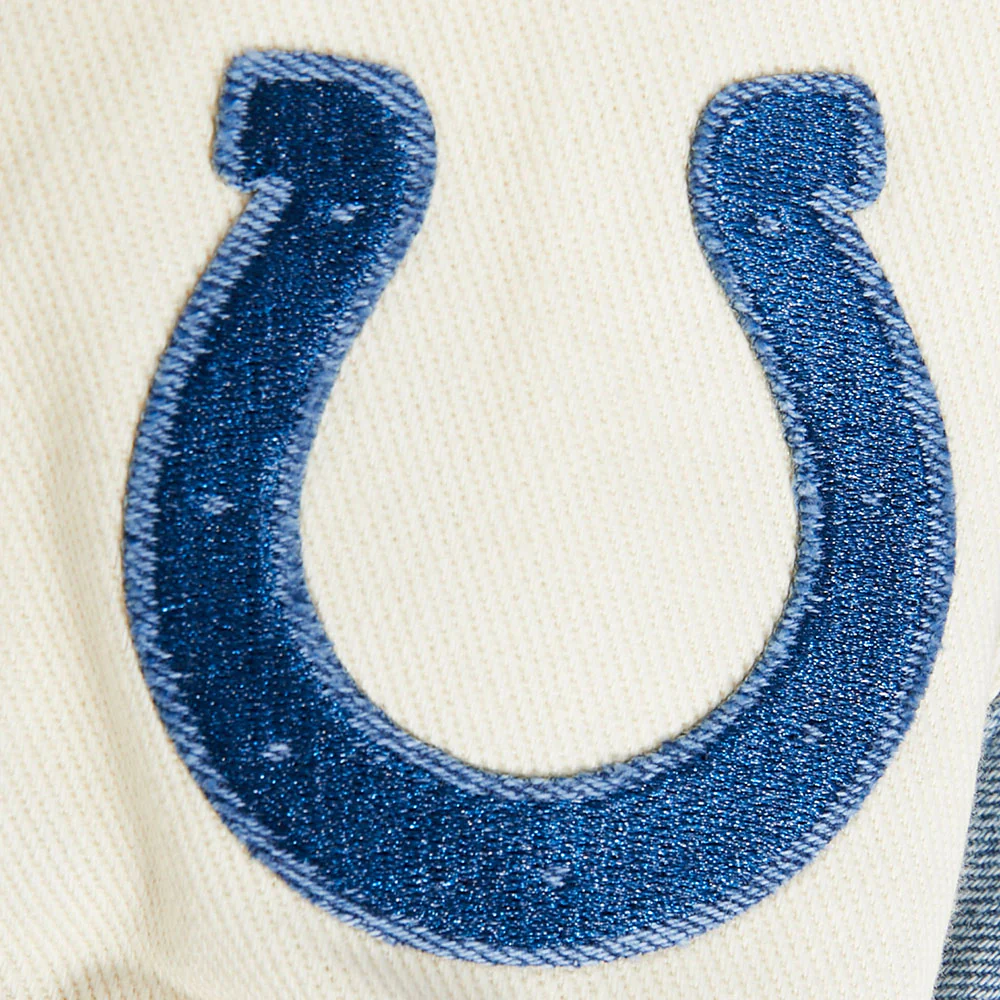 NFL INDIANAPOLIS COLTS VARSITY BLUES WOMEN'S DENIM VARSITY JACKET (DENIM/LINEN) - Image 9