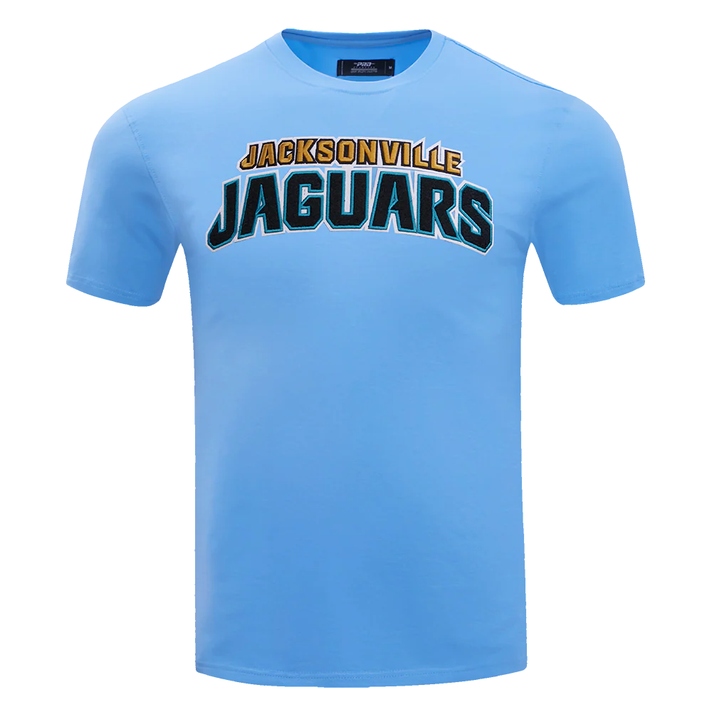 NFL JACKSONVILLE JAGUARS CLASSIC CHENILLE SINGLE JERSEY TEE (UNIVERSITY BLUE)