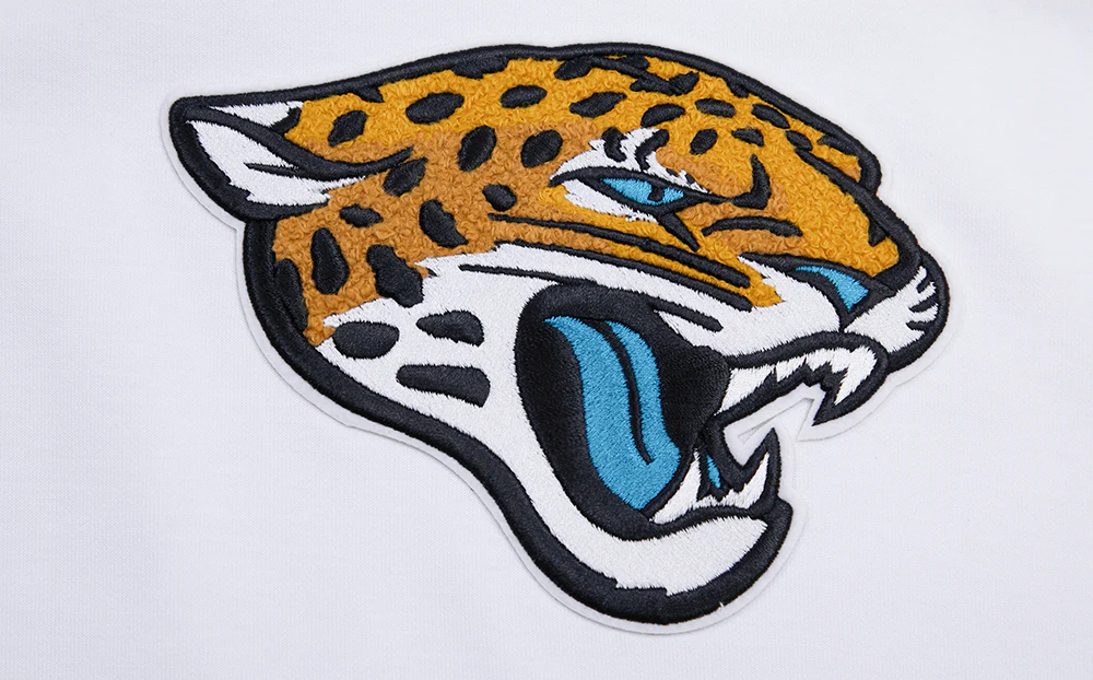 NFL JACKSONVILLE JAGUARS CLASSIC CHENILLE DOUBLE KNIT PULLOVER HOODIE (WHITE) - Image 6