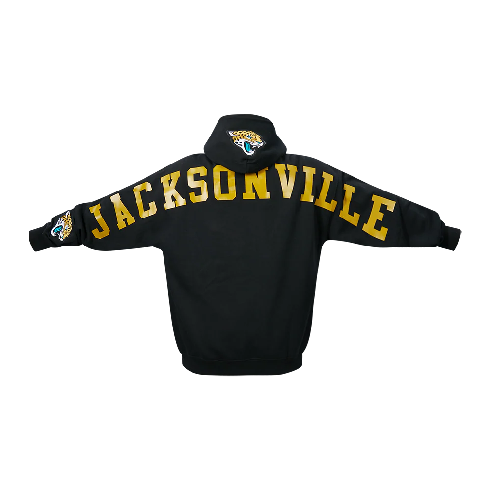 NFL JACKSONVILLE JAGUARS WINGSPAN MEN'S DROP SHOULDER FLC PO HOODIE (BLACK) - Image 5
