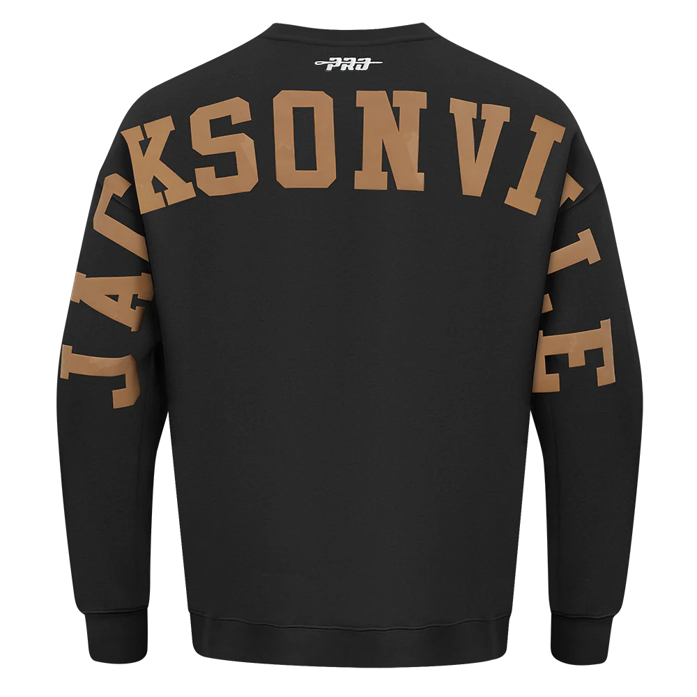 NFL JACKSONVILLE JAGUARS WINGSPAN MEN'S DROP SHOULDER FLC CREWNECK (BLACK)