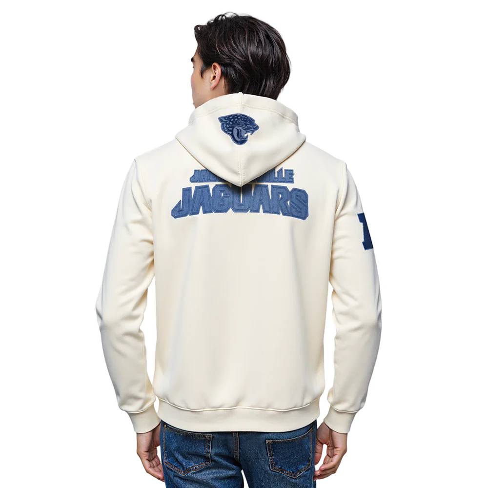 NFL JACKSONVILLE JAGUARS VARSITY BLUES MEN'S FLC PO HOODIE (LINEN) - Image 2