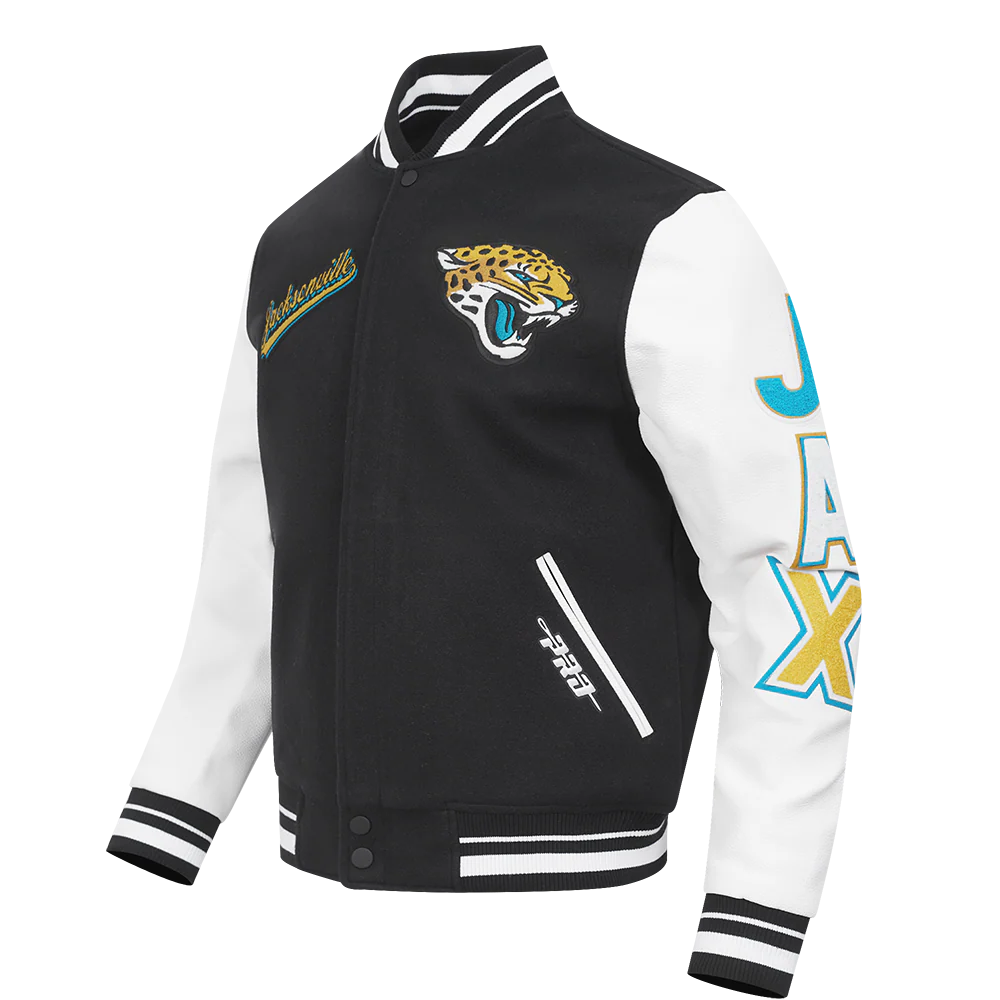 NFL JACKSONVILLE JAGUARS SCRIPT TAIL MEN'S RIB WOOL VARSITY (BLACK/WHITE) - Image 14