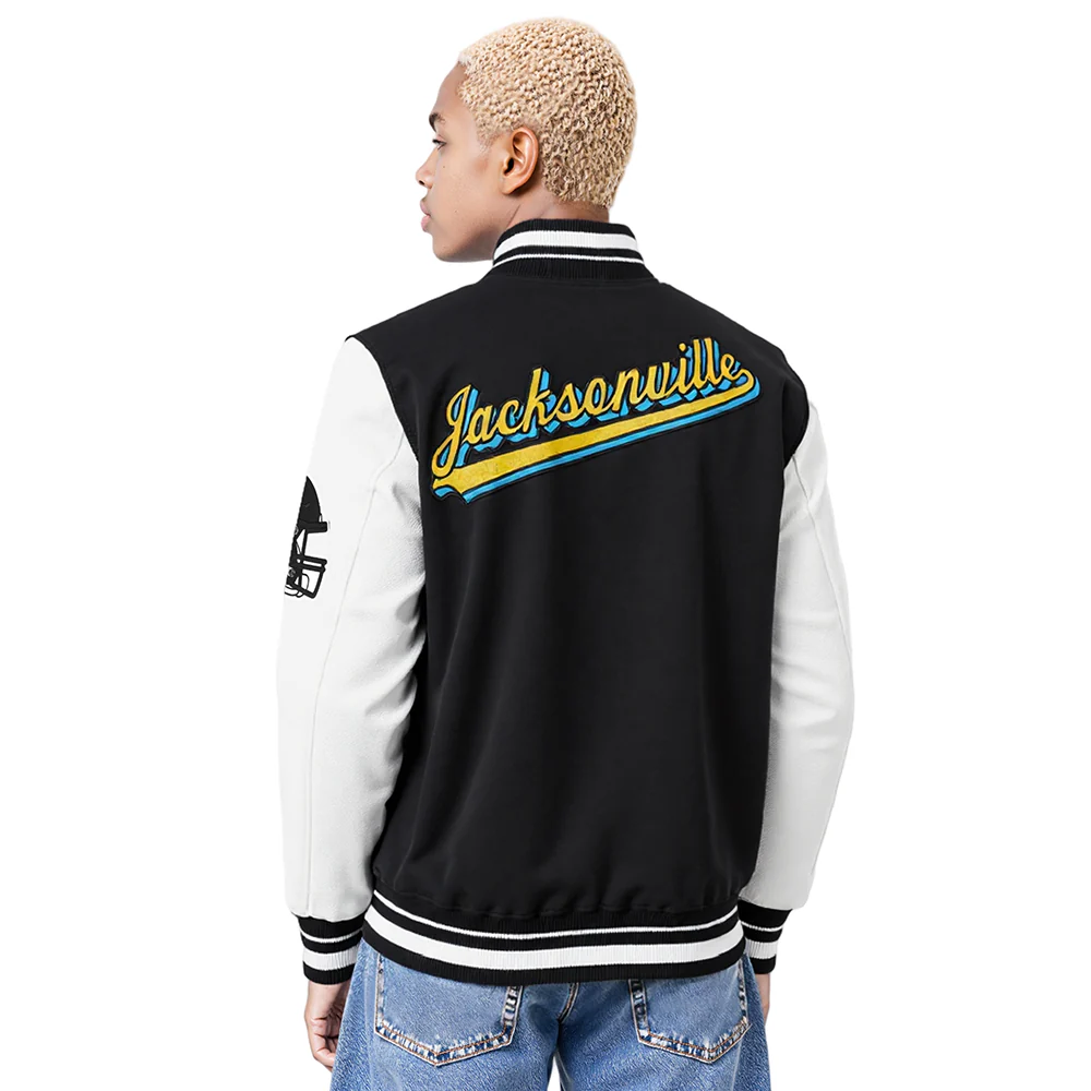 NFL JACKSONVILLE JAGUARS SCRIPT TAIL MEN'S RIB WOOL VARSITY (BLACK/WHITE) - Image 2