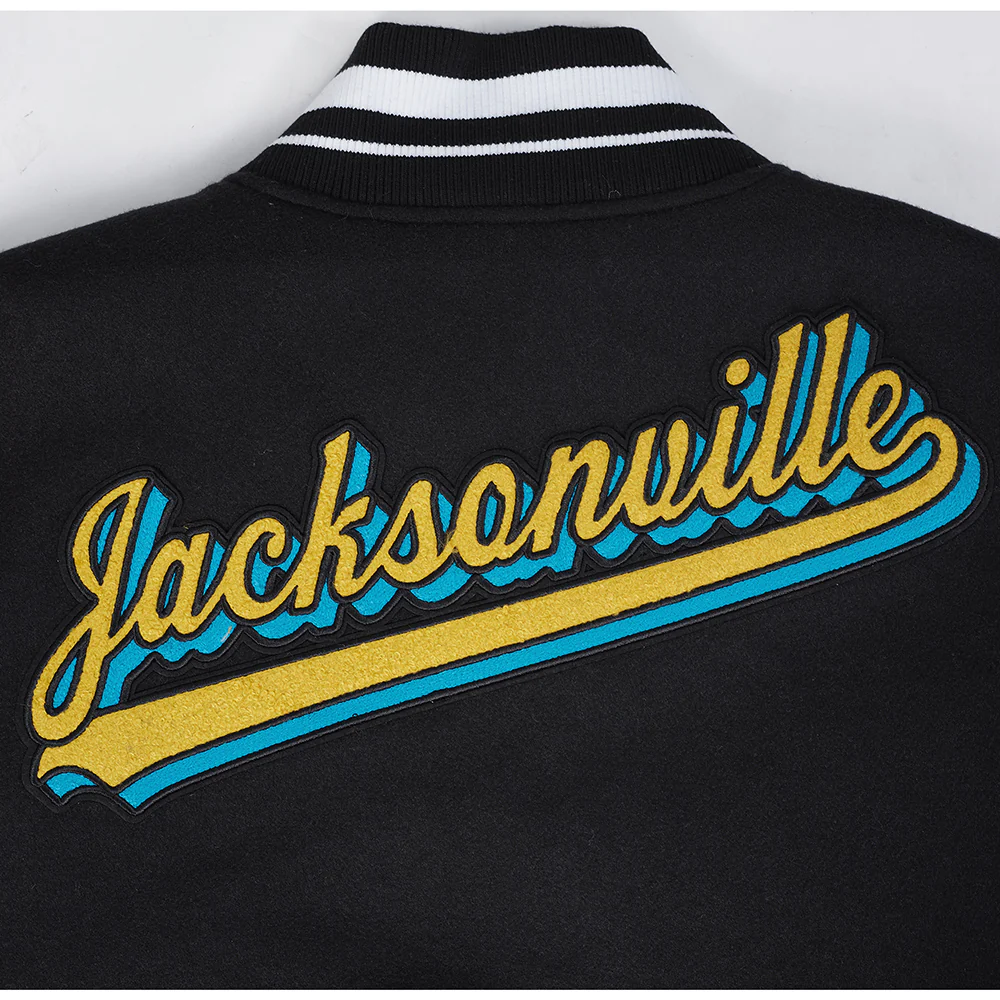 NFL JACKSONVILLE JAGUARS SCRIPT TAIL MEN'S RIB WOOL VARSITY (BLACK/WHITE) - Image 7