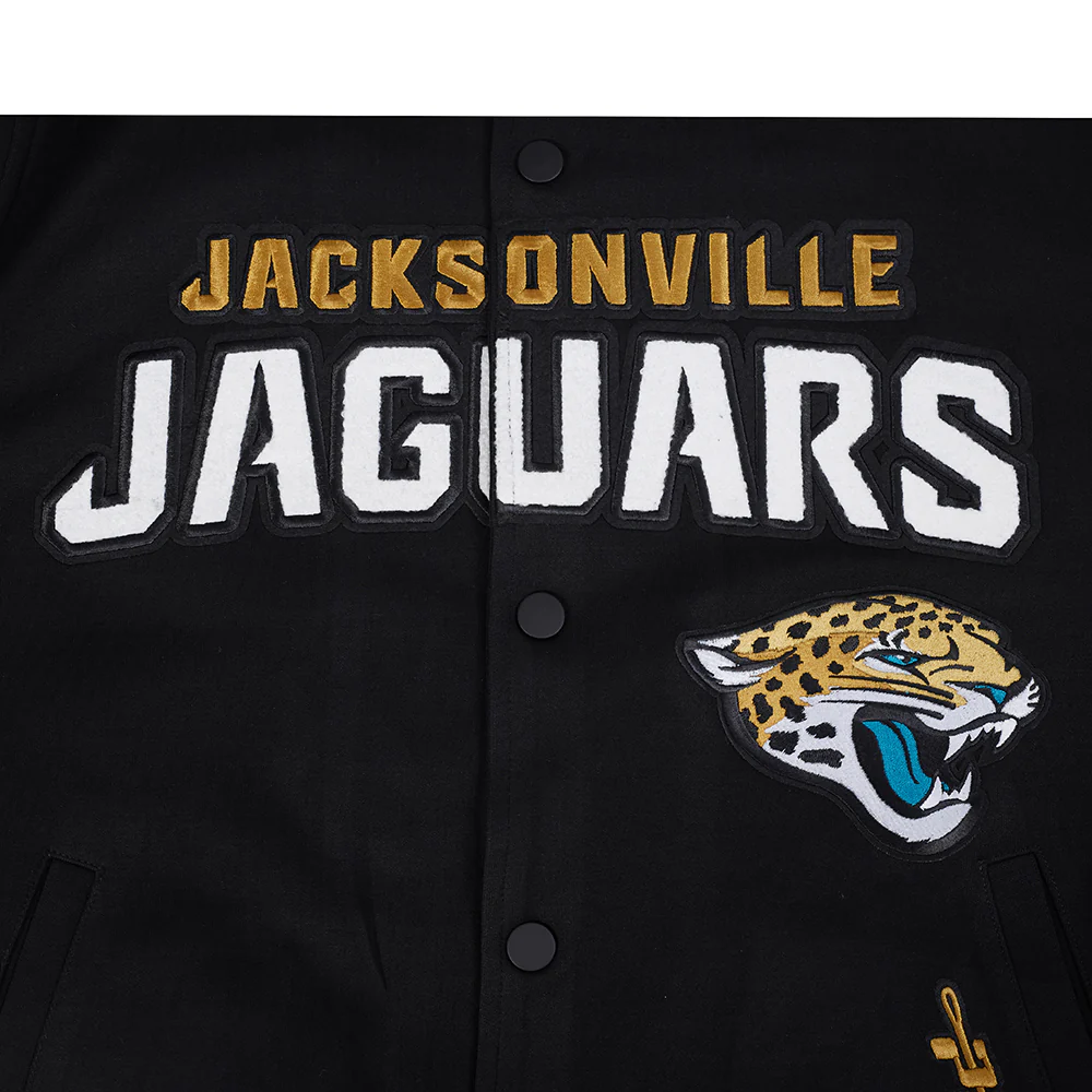 NFL JACKSONVILLE JAGUARS PRO GAME DAY MEN'S DBL KNIT JACKET (BLACK/SILVER/WHITE) - Image 15