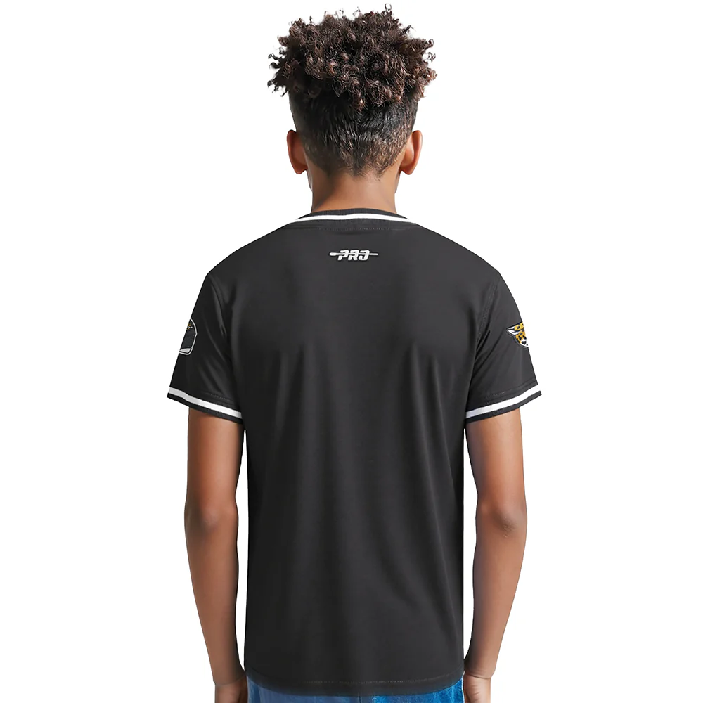 NFL JACKSONVILLE JAGUARS CLASSIC BIG BOYS SHORT SLEEVE STRIPED RIB TEE (BLACK) - Image 2