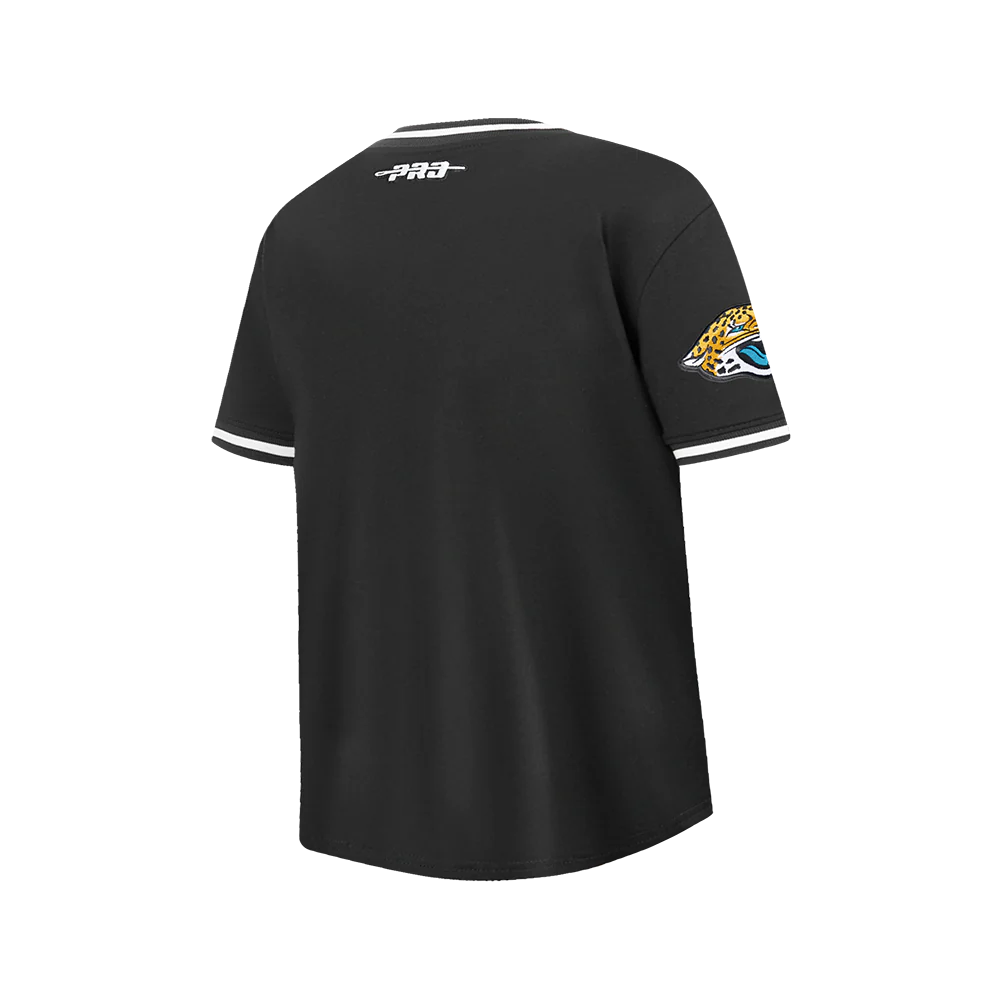 NFL JACKSONVILLE JAGUARS CLASSIC BIG BOYS SHORT SLEEVE STRIPED RIB TEE (BLACK) - Image 6