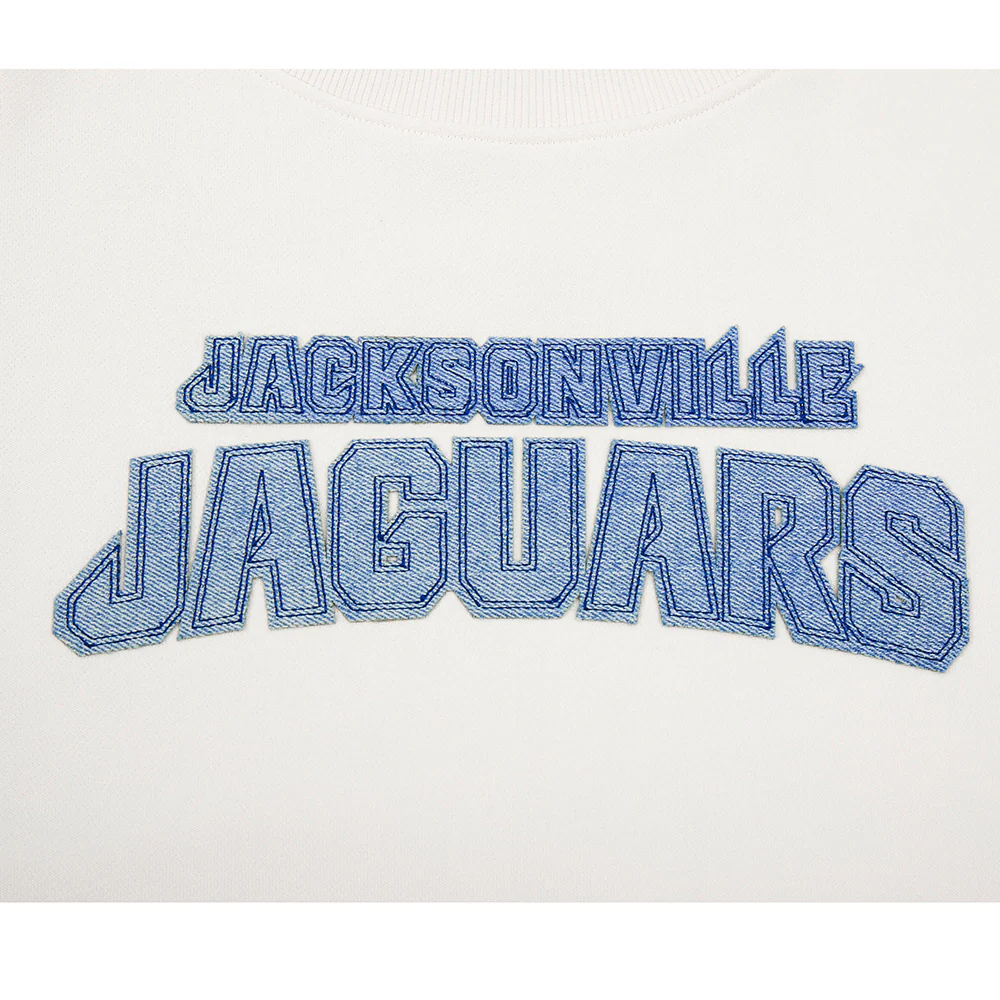 NFL JACKSONVILLE JAGUARS VARSITY BLUES WOMEN'S FLC CREWNECK (LINEN) - Image 7