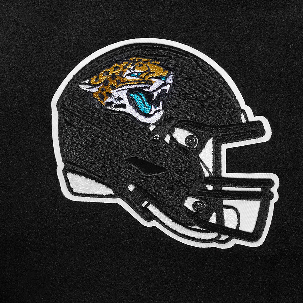 NFL JACKSONVILLE JAGUARS CLASSIC WOMEN'S WOOL VARSITY JACKET (BLACK/WHITE) - Image 5