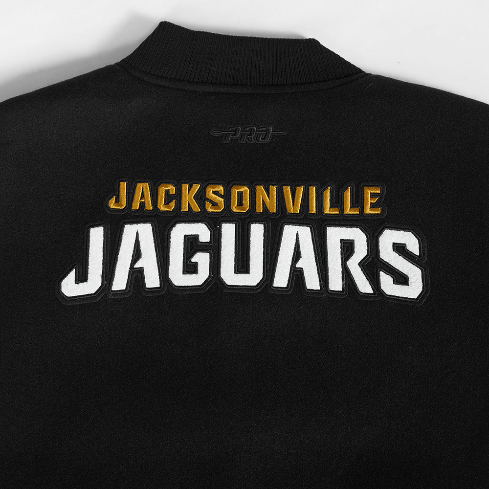 NFL JACKSONVILLE JAGUARS CLASSIC WOMEN'S WOOL VARSITY JACKET (BLACK/WHITE) - Image 7