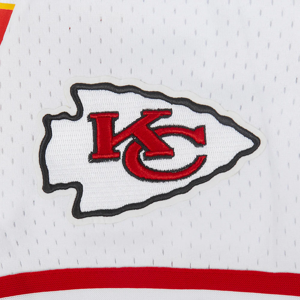 NFL KANSAS CITY CHIEFS MEN'S MESH BUTTON DOWN SHIRT (WHITE/RED) - Image 7