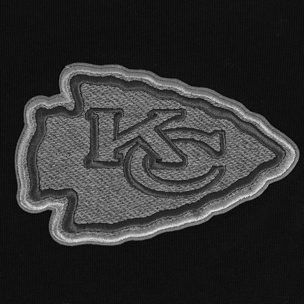 NFL KANSAS CITY CHIEFS REVERSE FRENCH TERRY MEN'S COTTON JERSEY DROP SHOULDER TEE (BLACK) - Image 5