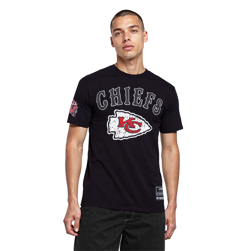 NFL KANSAS CITY CHIEFS REBEL ATHLETICS STACKED LOGO MEN'S SJ TEE (BLACK) - Image 7
