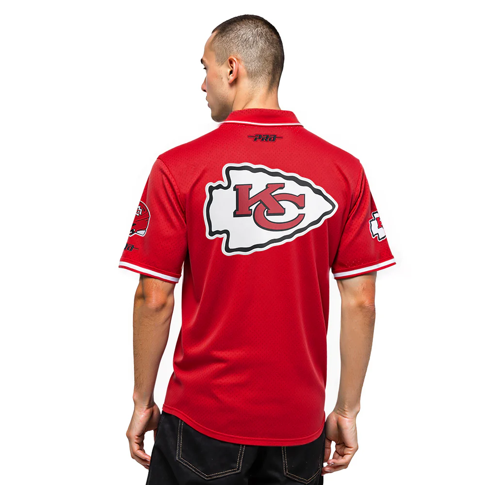 NFL KANSAS CITY CHIEFS ISIAH PACHECO #10 CLASSIC MESH PNN MEN'S MESH BUTTON DOWN SHIRT (Red) - Image 2