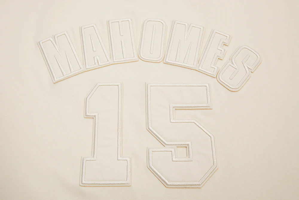 NFL KANSAS CITY CHIEFS PATRICK MAHOMES #15 NEUTRAL MEN'S SHORT SLEEVE PULLOVER HOODIE (EGGSHELL) - Image 5