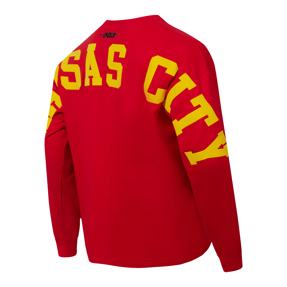 NFL KANSAS CITY CHIEFS WINGSPAN MEN'S DROP SHOULDER LONG SLEEVE TEE (RED) - Image 5