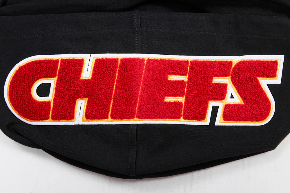 NFL KANSAS CITY CHIEFS CLASSIC CHENILLE MEN'S PULLOVER HOODIE (BLACK) - Image 8