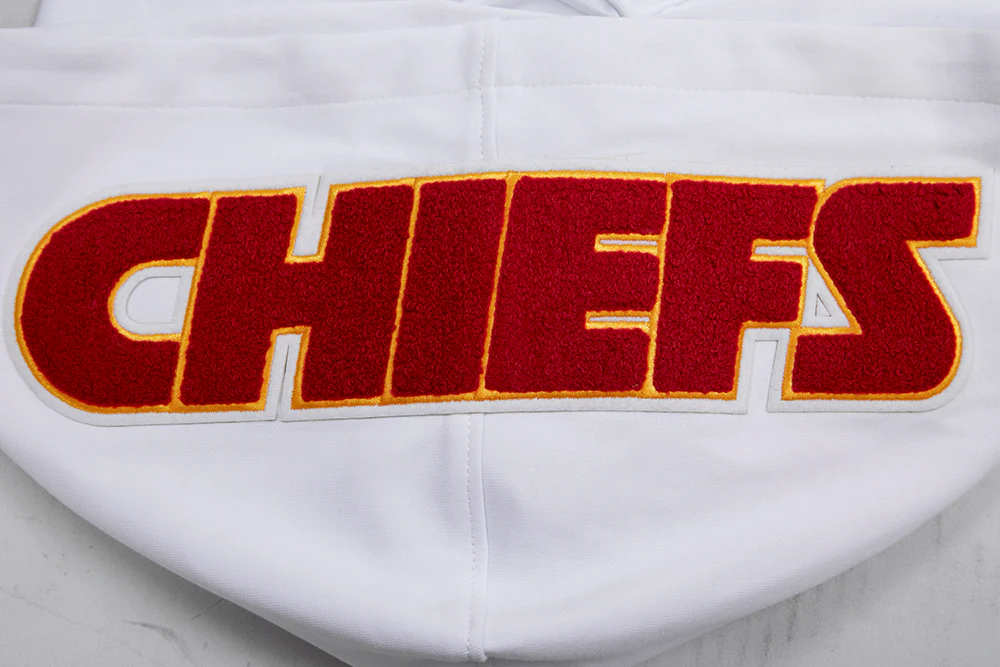 NFL KANSAS CITY CHIEFS CLASSIC CHENILLE MEN'S PULLOVER HOODIE (WHITE) - Image 8