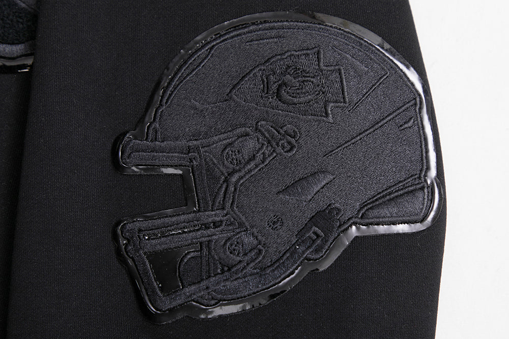NFL KANSAS CITY CHIEFS TRIPLE BLACK MEN'S FULL ZIP HOODIE (TRIPLE BLACK) - Image 6