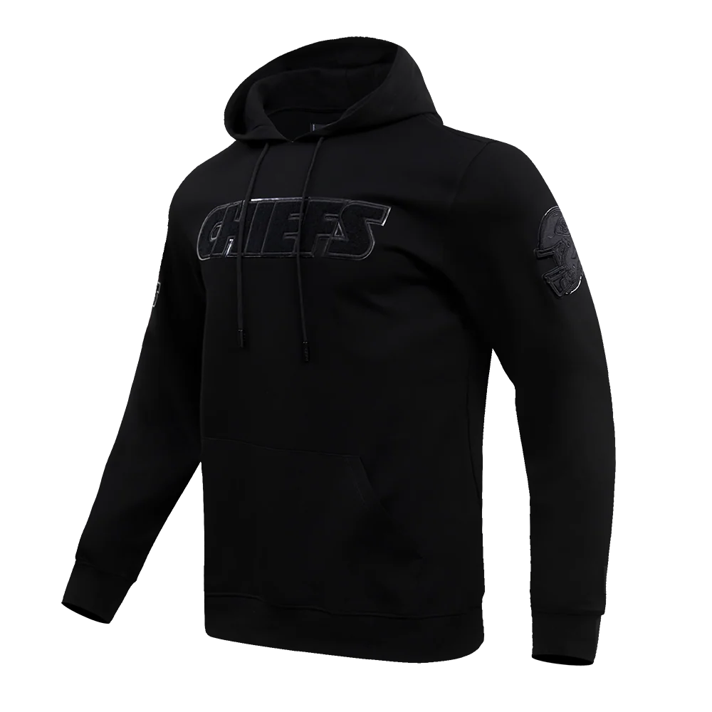 NFL KANSAS CITY CHIEFS TRIPLE BLACK MEN'S PULLOVER HOODIE (TRIPLE BLACK) - Image 2