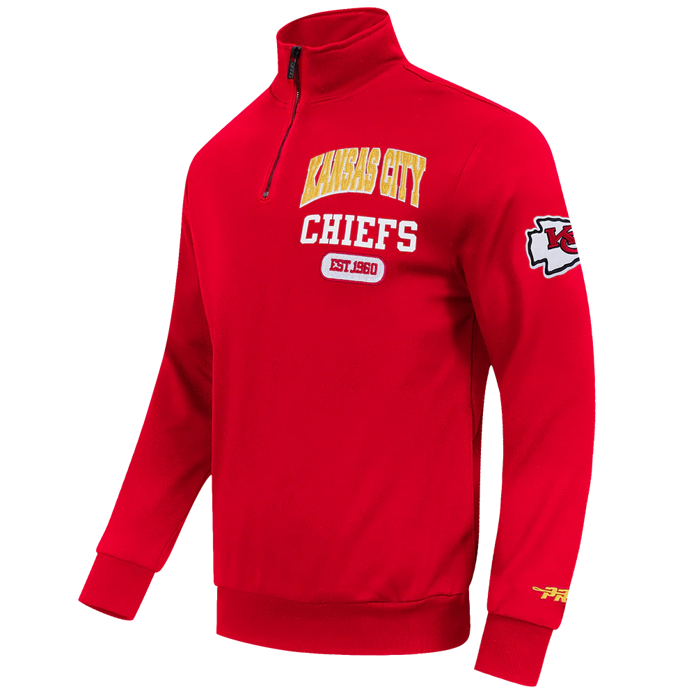 NFL KANSAS CITY CHIEFS CITY ARCH MEN'S FLC 1/4 ZIP (RED) - Image 3