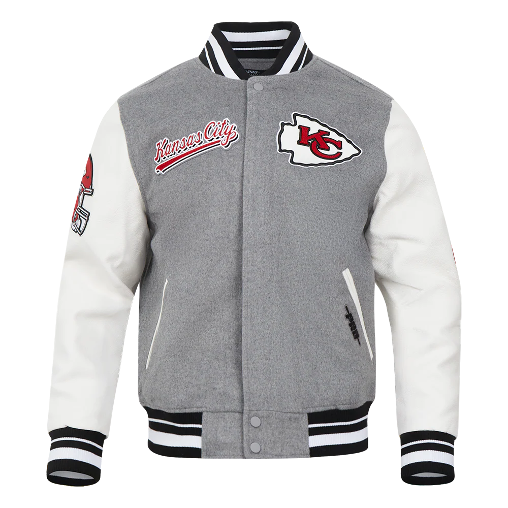 NFL KANSAS CITY CHIEFS SCRIPT TAIL MEN'S RIB WOOL VARSITY (HEATHER GREY/WHITE/BLACK)
