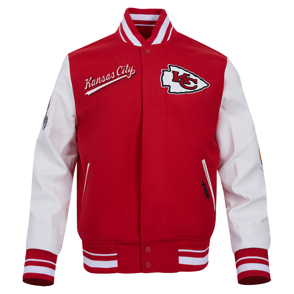 NFL KANSAS CITY CHIEFS SCRIPT TAIL MEN'S RIB WOOL VARSITY (RED/WHITE)