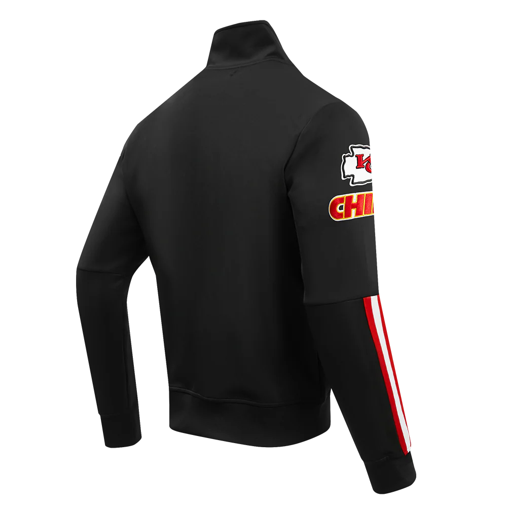 NFL KANSAS CITY CHIEFS CLASSIC MEN'S DOUBLE KNIT TRACK JACKET (BLACK) - Image 3
